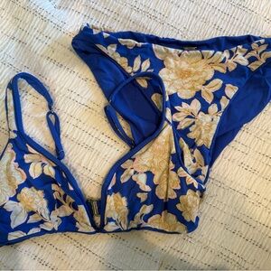Maaji Blue and Cream Floral Bra Set
